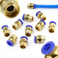 Set pneumatskih brzih spojnica s navojem od 1/4" 8 mm, 10 komada